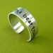 Personalized Sterling Silver Ring - adjustable custom text ring