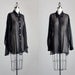 Black Sheer Blouse 1990s Vintage Sheer Oversized Button Up Voile Sheer Shirt
