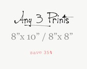 Photography set  - Three 8x8 or 8x10 prints -  your choice -  Fine Art Photography