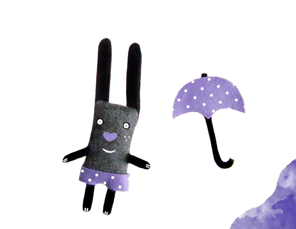 Bunny Brooch - I have a Violet Umbrella