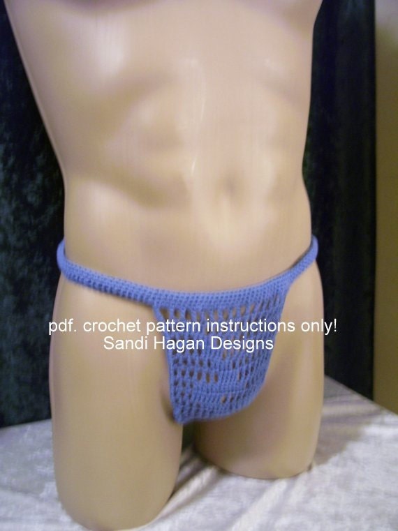 crochet pattern Thunderbolt Thong for Men