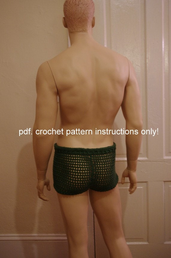 crochet pattern to make Men's Mesh Shorts