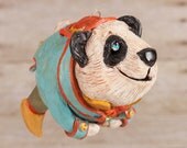 Panda Bear: OOAK Christmas Ornament or everyday decor