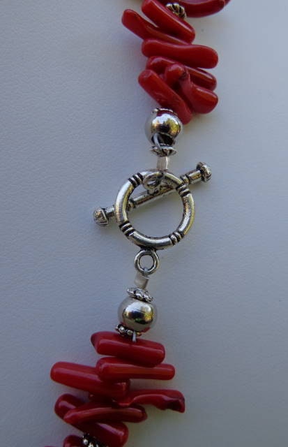 Reduced - Beaded Necklace-Reduced - Red Branch Coral-10% Off Coupon Code at Checkout