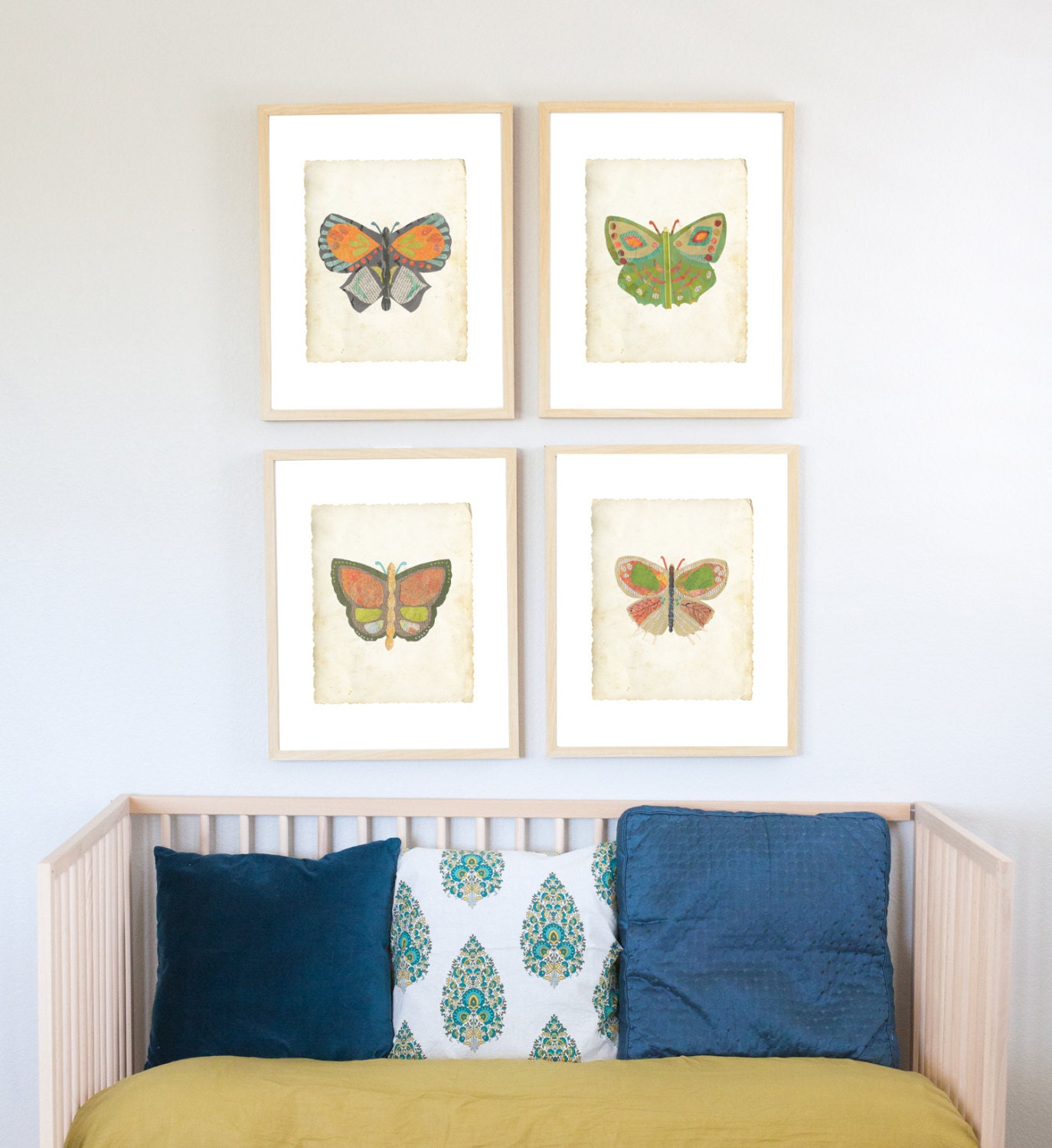 Butterfly Collection Set of Four 11x14 Childrens Wall Art Prints
