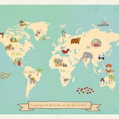 Global Compassion 24x18 Childrens Map Print