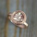14k Rose Gold and Oregon Sunstone Halo Ring, Vintage Inspired Milgrain Detail, Made To Order