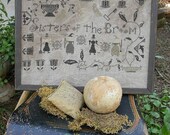 NEW August 2012 Cross Stitch Pattern from Notforgotten Farm - "Sisters of the Broom" - EHAG - Etsyfolk