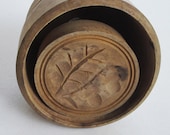 Antique Wood Butter Mold with carved Acorn Design