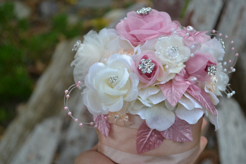 Blush jeweled cake topper -- made to order