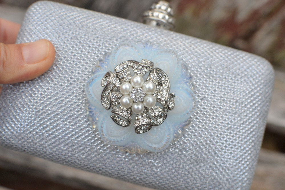 Snowflake clutch -- ready-to-ship