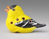 Ocarina with 10 holes--American Goldfinch in Earthenware