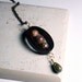 Wood Pendant Necklace - Natural Jewelry  - Framed Jasper Necklace - Fall Fashion