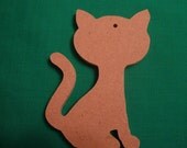 Small Unfinished Mdf Wood Kitty Cat Ornament or embellishment
