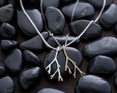 Sterling Oak Branch Necklace