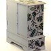 Jewelry Box Upcyled Gray Blue Flowers Plaid