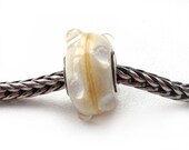 Ivory Bud - Bracelet bead with sterling silver core