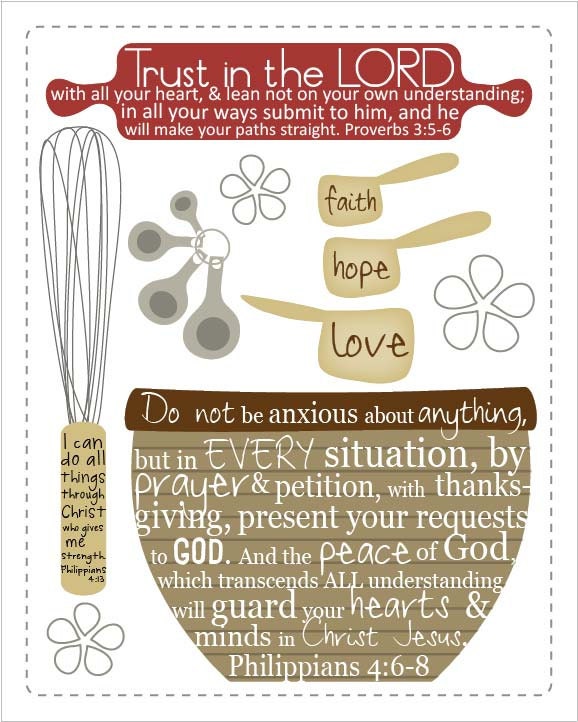 Scripture reminders for the kitchen 8 by 10 print