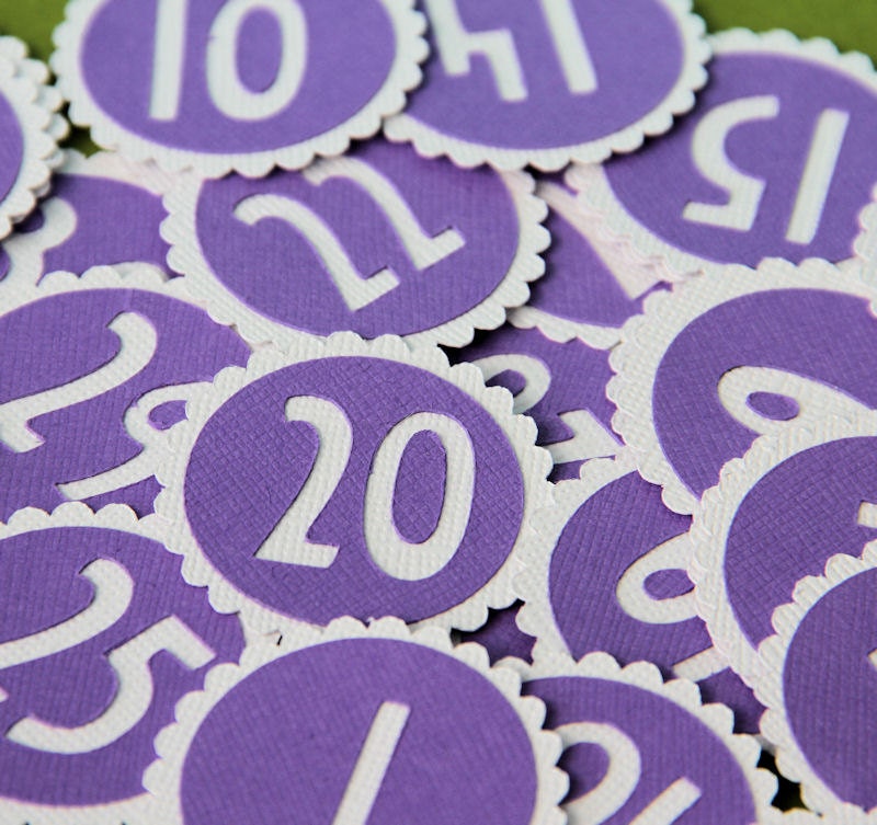 31 Purple Number Tags