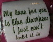 Personalized, Customized, Monogrammed, Embroidered Toilet Paper  U DECIDE WHAT U WANT