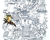 Limited Edition Screen Print 'C is Childhood' (hand finished with upcycled papers)