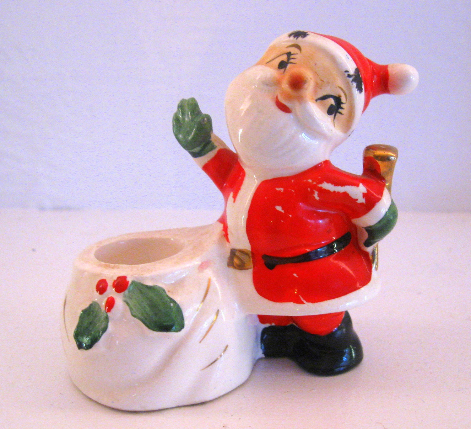 Howard Holt Christmas Santa Candle Holder 1958