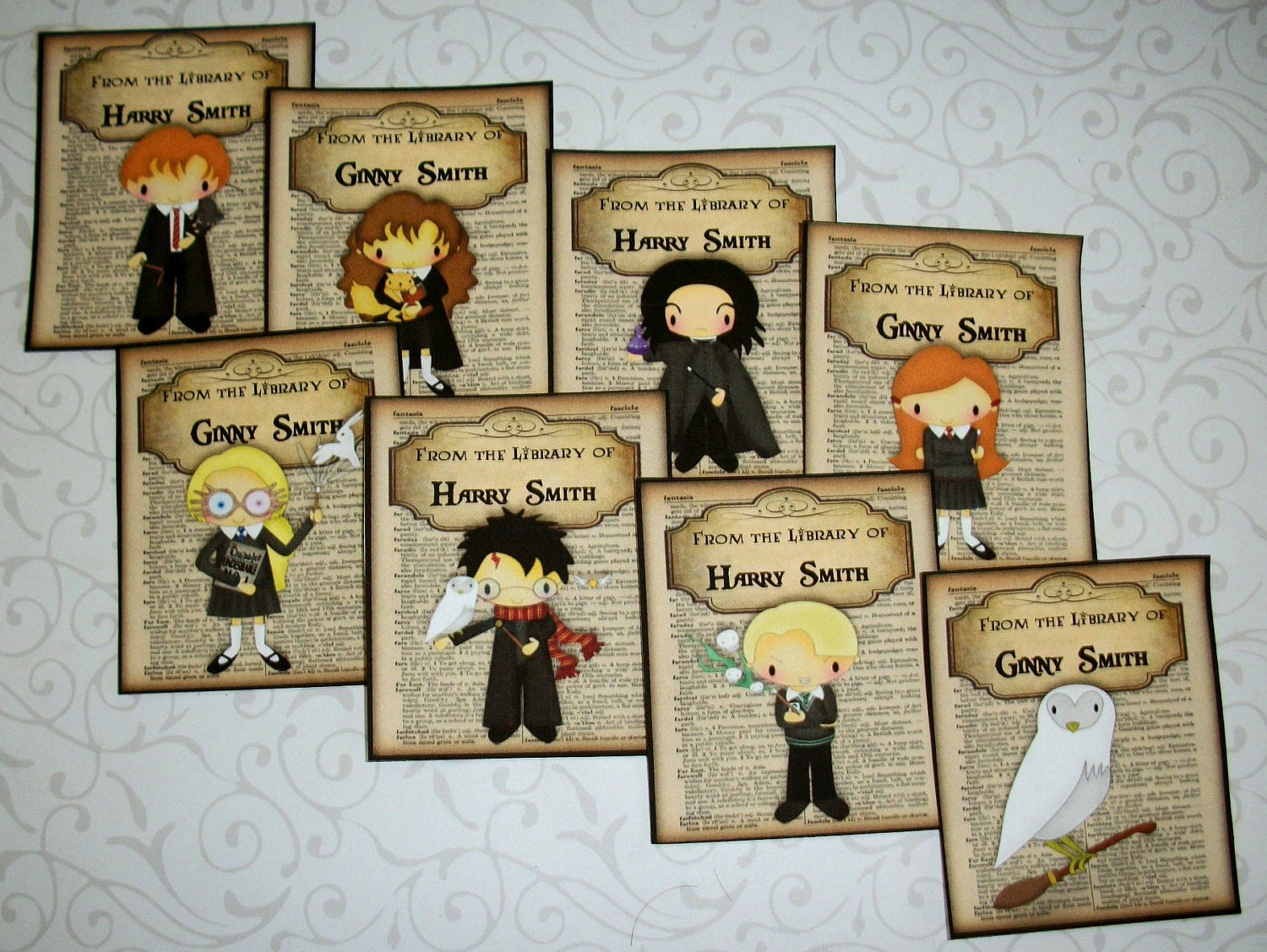 HARRY POTTER - Bookplates - Personalized - Set of 12 - Uncut - Self-Adhesive - Custom - HPBP 230
