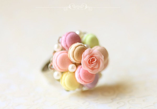 Dessert Jewelry - Feminine Macaron Ring - Gift For Her