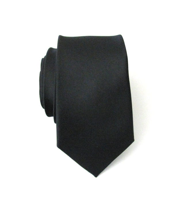Sale - Black Tie - Black Skinny Necktie