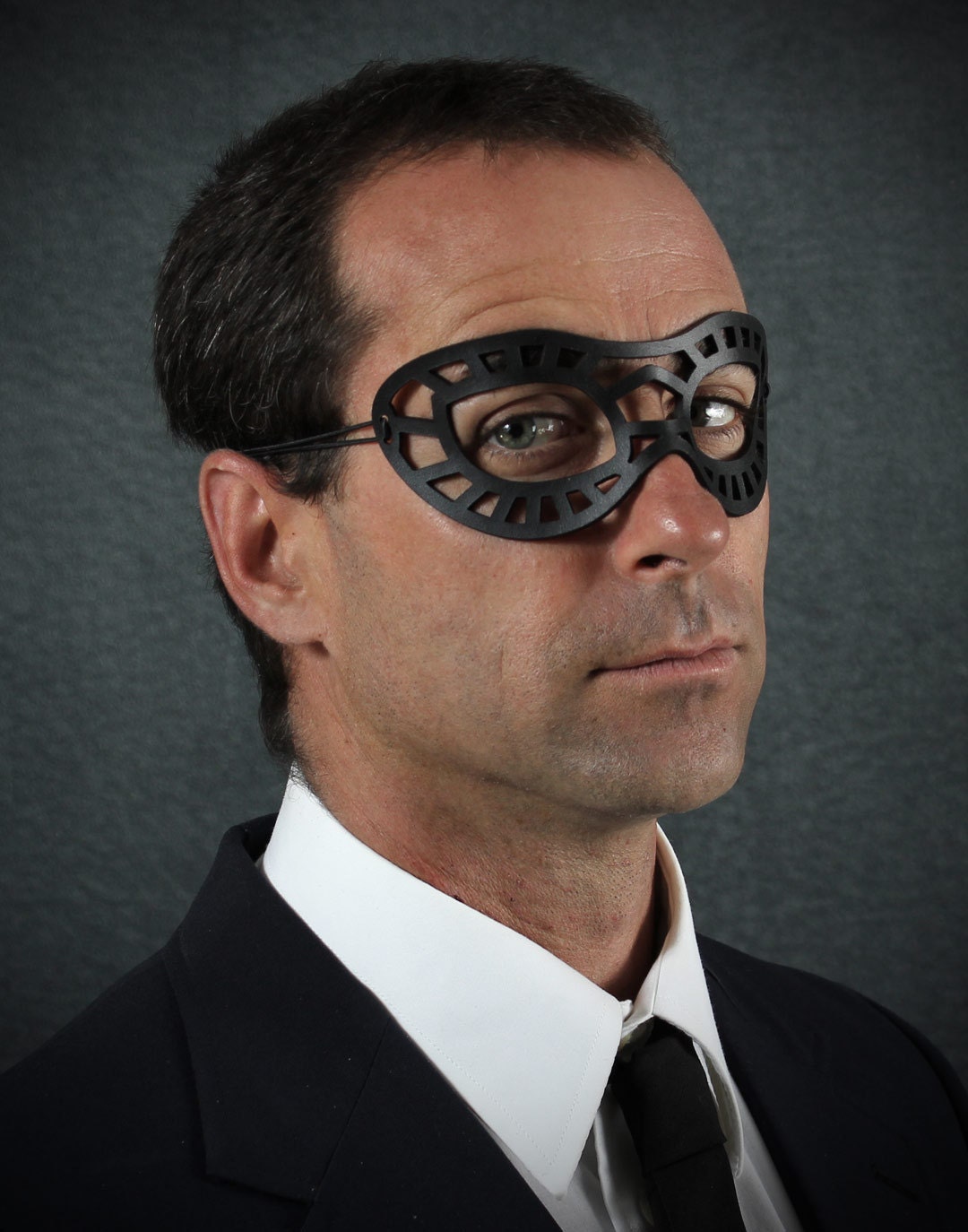 Techno Leather Mask in Black