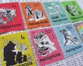 Fairy tales - Hungarian fairy tale stamp set - vintage - postage stamp ephemera