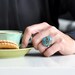 Ring - Kingman turquoise - Sterling silver - blue - size 6 - ooak