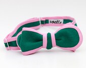 billiard felt bow tie- bubblegum pink