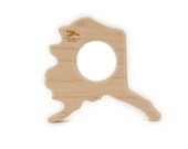 Wooden Teether Alaska State baby toy wood toy