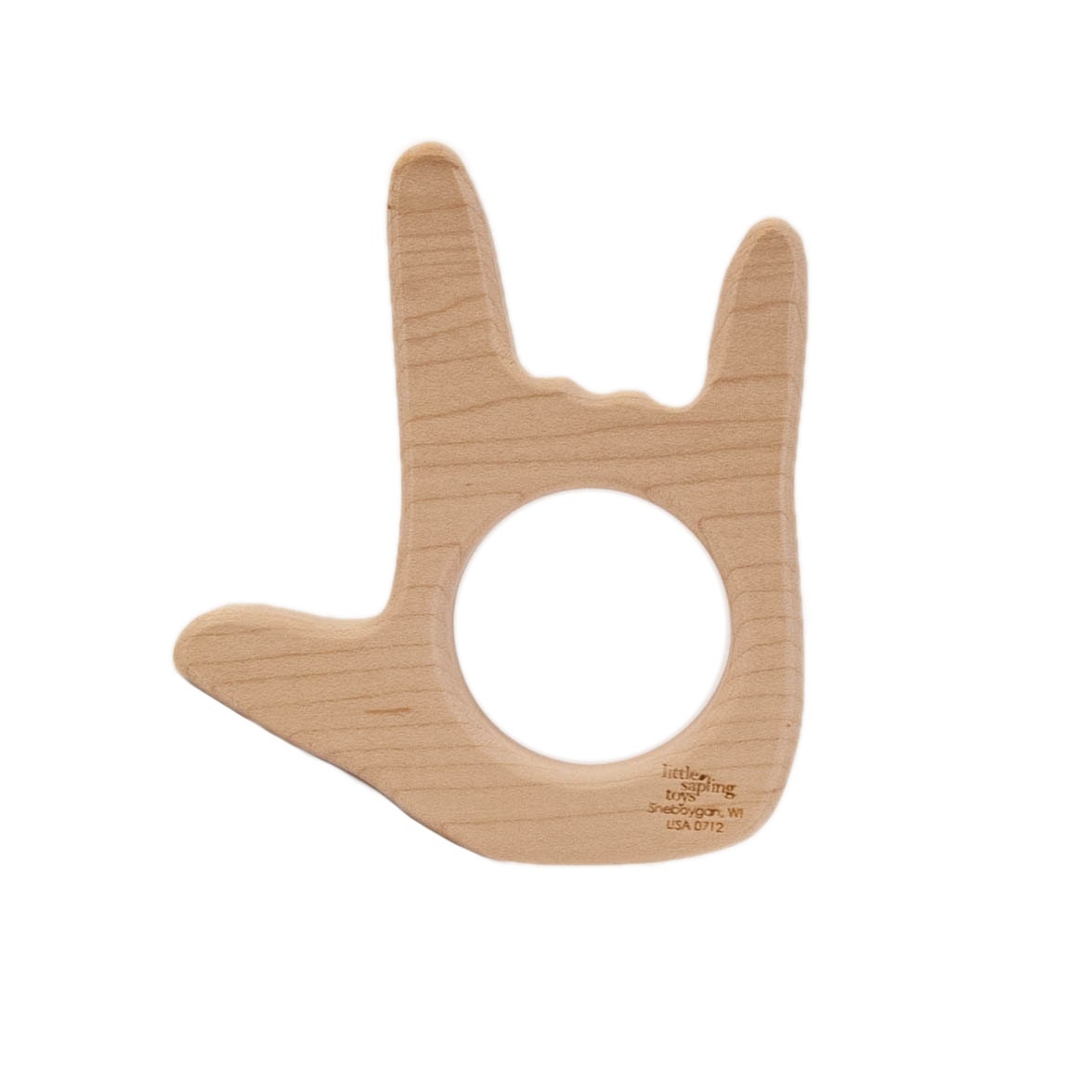 Wood Teether I Love You wooden toy natural baby toy