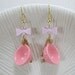 Pink Teacups And Bows Earrings