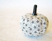 Pumpkin Ornament, Squash Ornament, decoupage pumpkin, black and white pumpkin, origami pumpkin, fall autumn thanksgiving