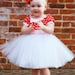 TUTU DRESS in retro RED and white polka dot tutu skirt for baby toddler girl birthday party portrait flower special occasion