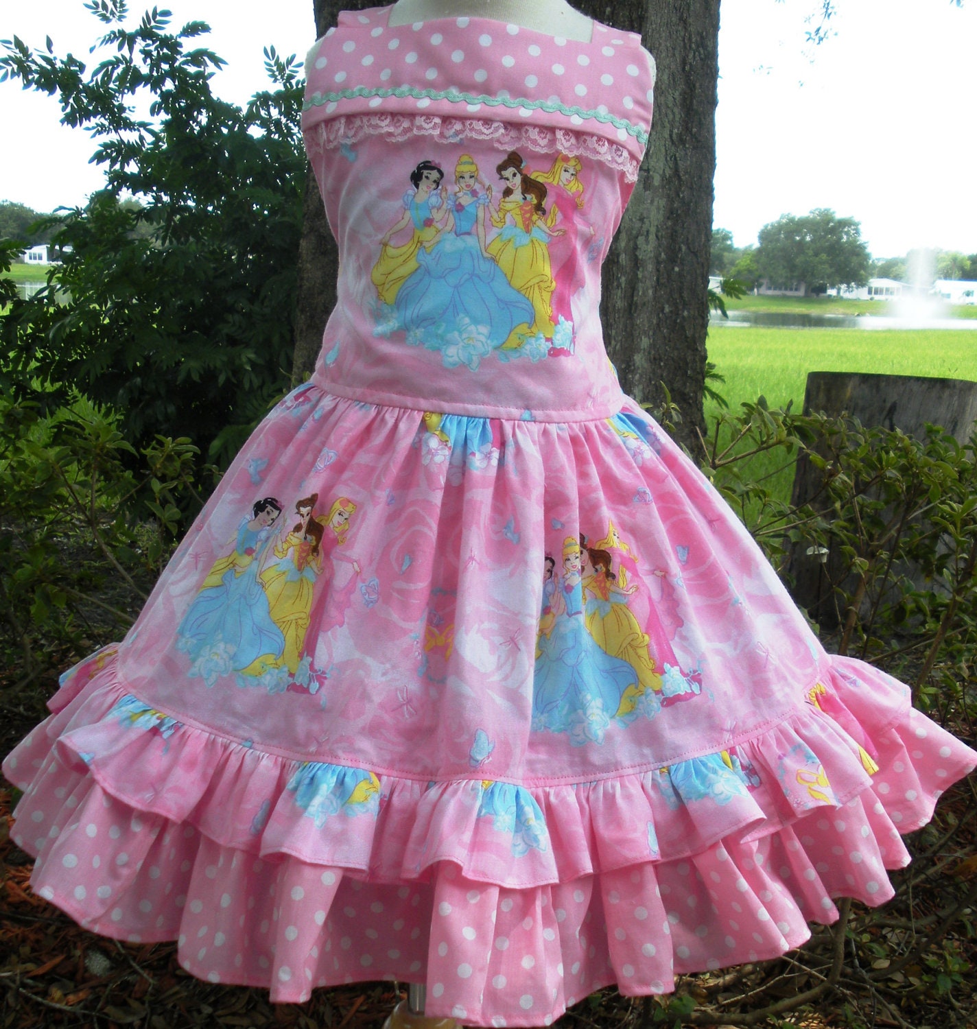 Custom Boutique Pink Disney Princess Ruffles Snow White Cinderella 2 3 4 5 6 7 8