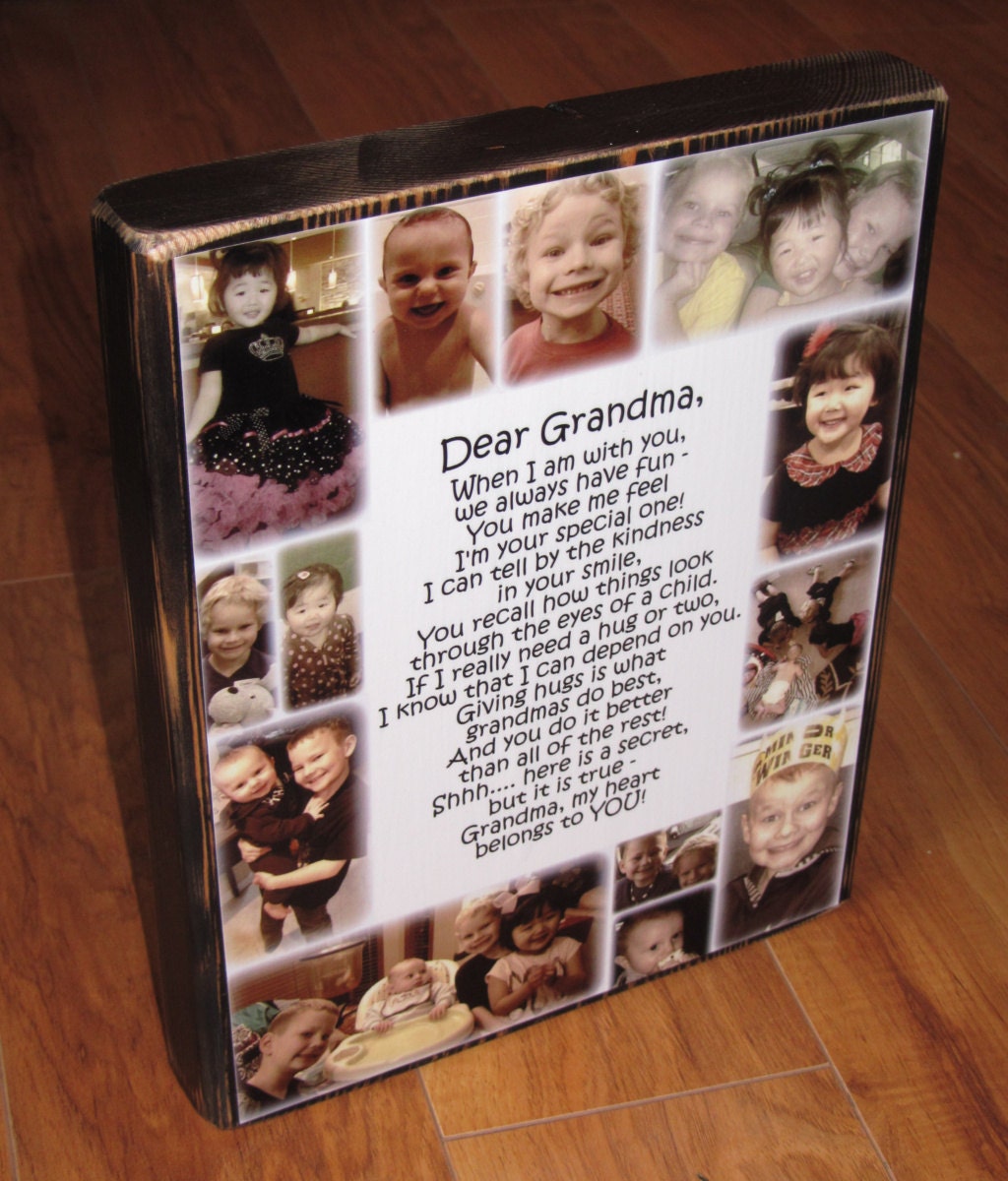 Personalized Photo COLLAGE Blocks- Custom made to order with LOTS of pictures and a poem