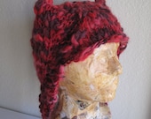 Hat red kitty cat or monster hand knit