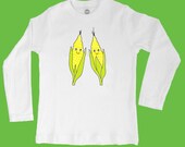Screenprinted fruit or veggie longsleeve cotton T-shirt