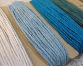 Shades of Aquamarine Colors Hemp Macrame Cord Twine 4 colors 29.8 ft each