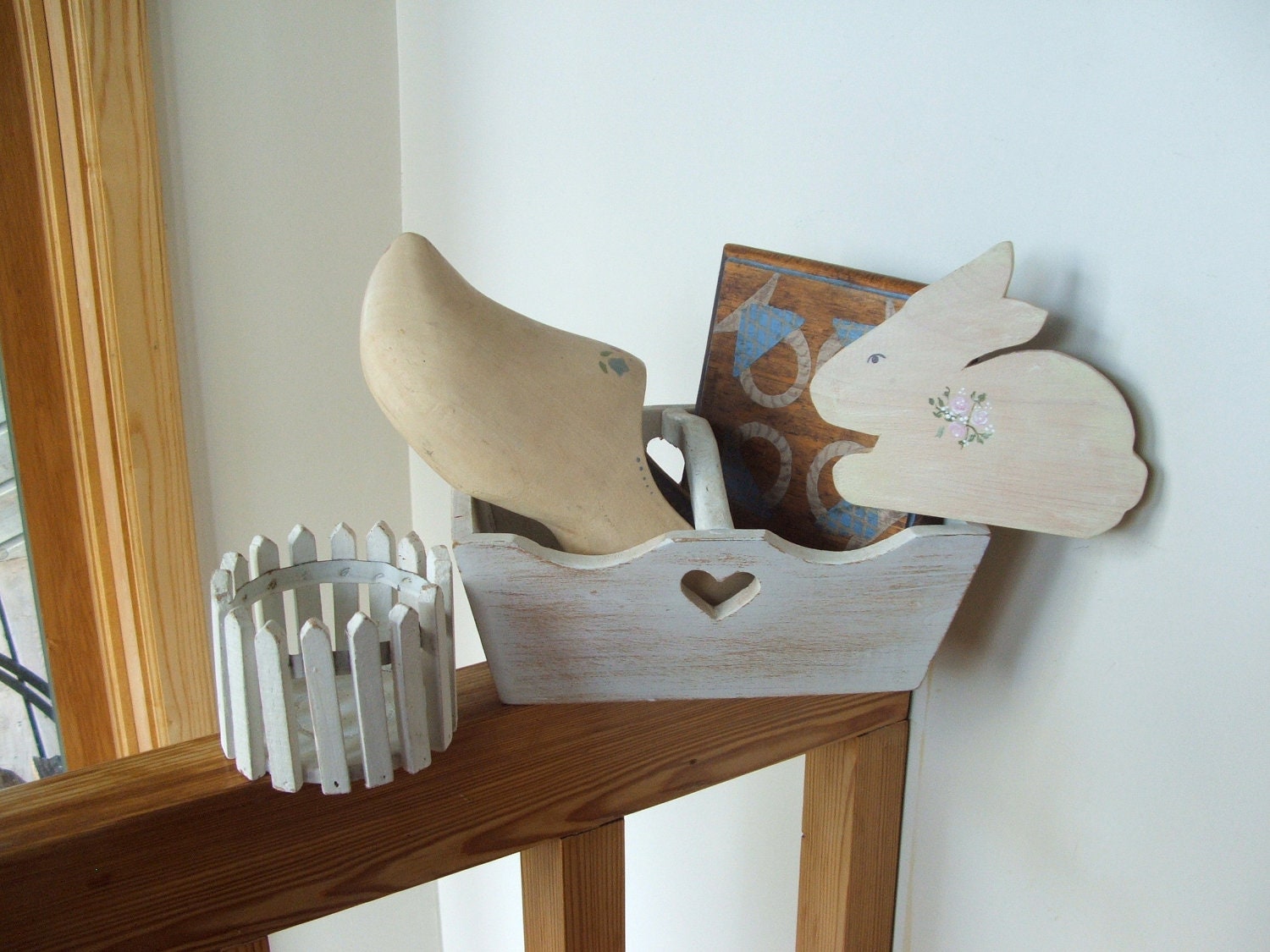 5 piece Vintage Painted Wood Collection
