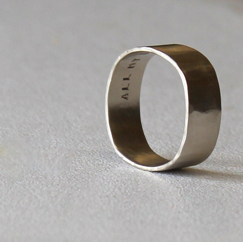 Square Wedding Band White Gold Square Ring Mens Ring
