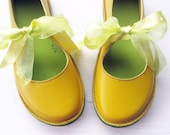 Size UK 4, LUNA Handmade womens Leather Fairy tale Shoes, Daffodil 2256 by Fairysteps - Fairysteps