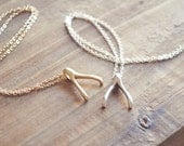 yeahhello. tiny wishbone necklace