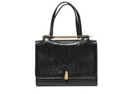 Vintage OSTRICH Black Leather Hand Bag