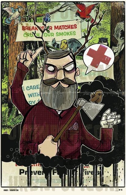 Urbnpop- Limited Edition Original Design The Woodsman 11x17 Print signed and numbered