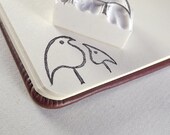 mommy and baby birdy - hand carved stamp